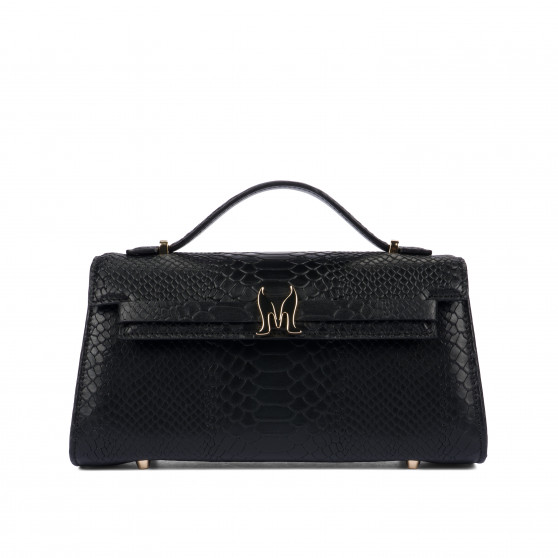 Borsa da donna a spalla 041g coccodrillo nero