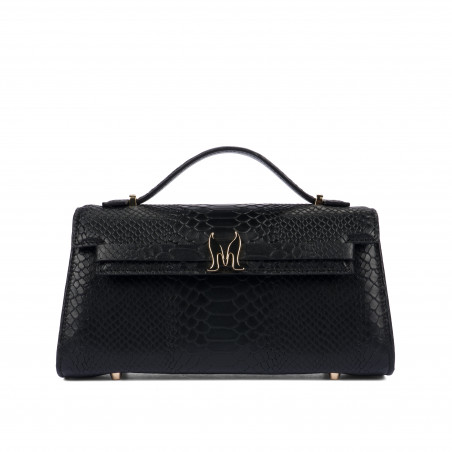 Borsa da donna a spalla 041g coccodrillo nero