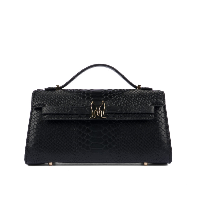 Borsa da donna a spalla 041g coccodrillo nero