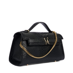 Borsa da donna a spalla 041g coccodrillo nero
