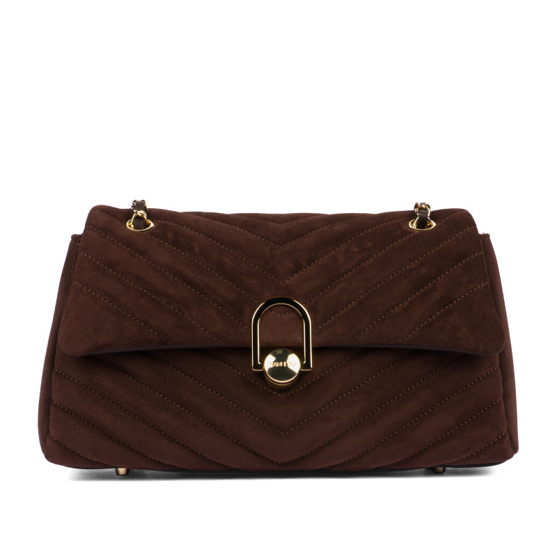 Borsa da donna a tracolla 052g scamosciata caffè