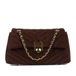 Borsa da donna a tracolla 052g scamosciata caffè