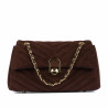 Borsa da donna a tracolla 052g scamosciata caffè