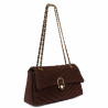Borsa da donna a tracolla 052g scamosciata caffè