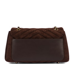 Borsa da donna a tracolla 052g scamosciata caffè