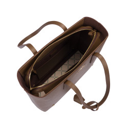 Borsa a tracolla da donna 034g marrone caviale