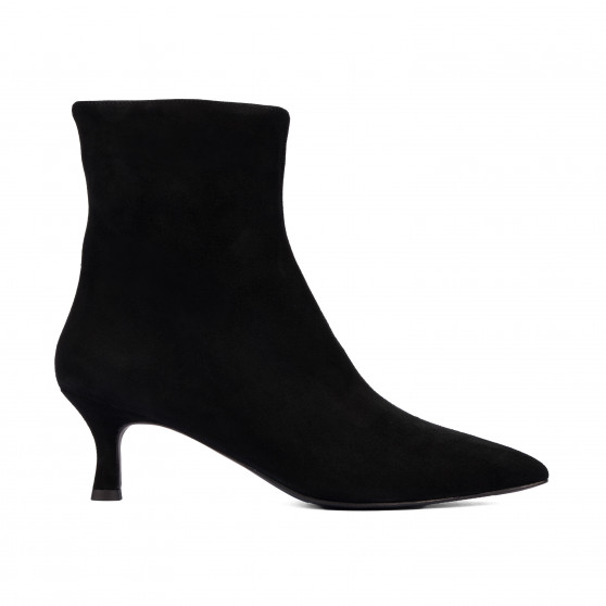 Stivaletti con tacco donna 1416 nero velluto