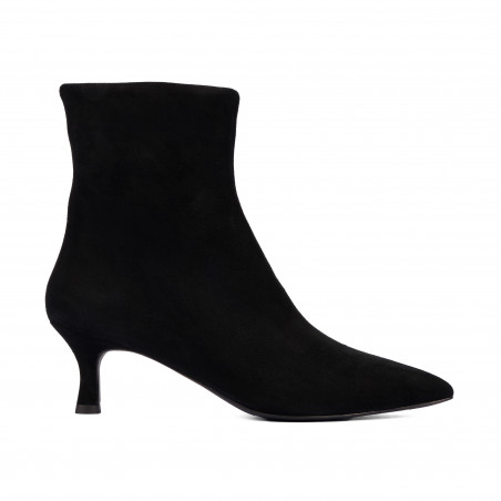Stivaletti con tacco donna 1416 nero velluto
