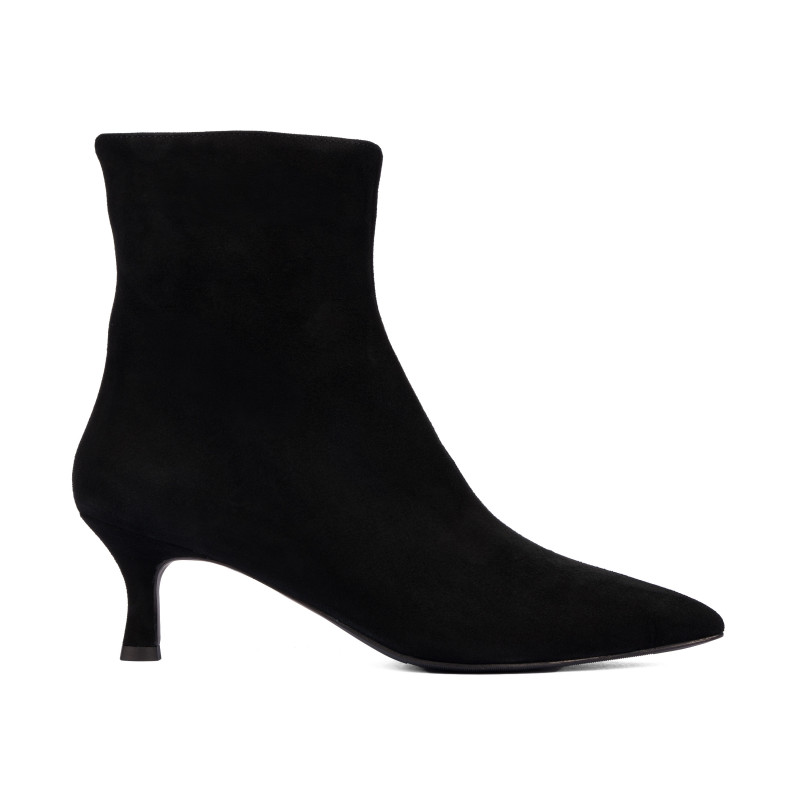 Stivaletti con tacco donna 1416 nero velluto