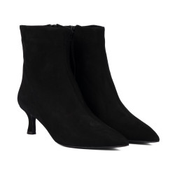 Stivaletti con tacco donna 1416 nero velluto