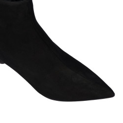 Stivaletti con tacco donna 1416 nero velluto