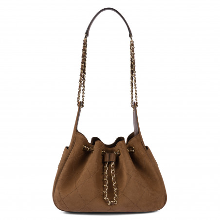 Borsa donna a tracolla 062g camoscio cammello