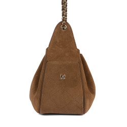 Borsa donna a tracolla 062g camoscio cammello