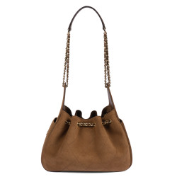 Borsa donna a tracolla 062g camoscio cammello
