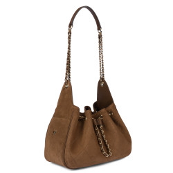 Borsa donna a tracolla 062g camoscio cammello