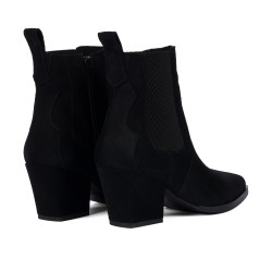Stivaletti con tacco donna 1418 nero velluto
