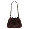 Borsa donna a tracolla 062g suede cioccolato