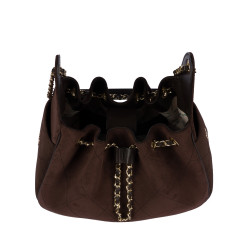 Borsa donna a tracolla 062g suede cioccolato