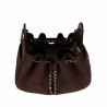 Borsa donna a tracolla 062g suede cioccolato
