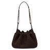 Borsa donna a tracolla 062g suede cioccolato
