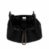 Borsa donna a tracolla 062g pelle scamosciata nera