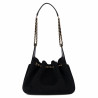 Borsa donna a tracolla 062g pelle scamosciata nera