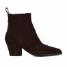 Tronchetti con tacco donna 1418 cioccolato velluto