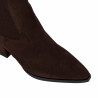 Tronchetti con tacco donna 1418 cioccolato velluto