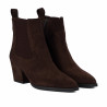 Tronchetti con tacco donna 1418 cioccolato velluto