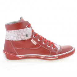 Stivaletti donna 258 rosso+bianco