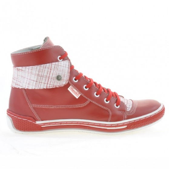 Stivaletti donna 258 rosso+bianco
