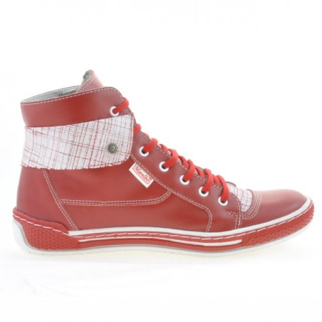 Stivaletti donna 258 rosso+bianco
