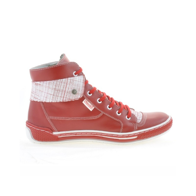 Stivaletti donna 258 rosso+bianco