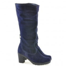 Stivali donna 3258 indaco velluto