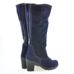 Stivali donna 3258 indaco velluto