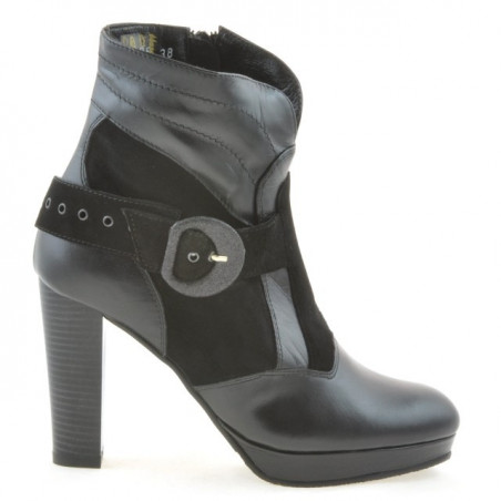 Stivaletti donna 1126 nero+nero antilope