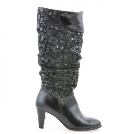 Stivali donna 1120 vernice nera + antilope balloon