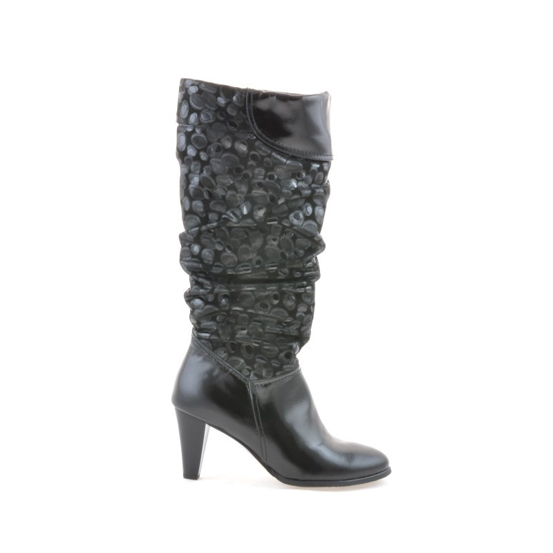 Stivali donna 1120 vernice nera + antilope balloon