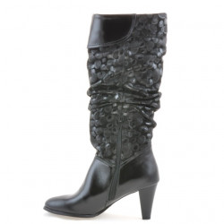 Stivali donna 1120 vernice nera + antilope balloon