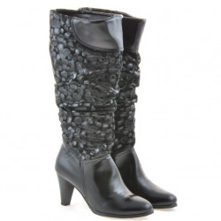 Stivali donna 1120 vernice nera + antilope balloon