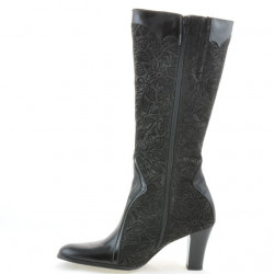Stivali donna 1111 vernice nera + antilope nera