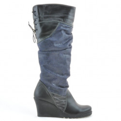 Stivali donna 226 nero+indaco antilope
