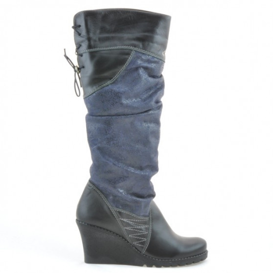 Stivali donna 226 nero+indaco antilope