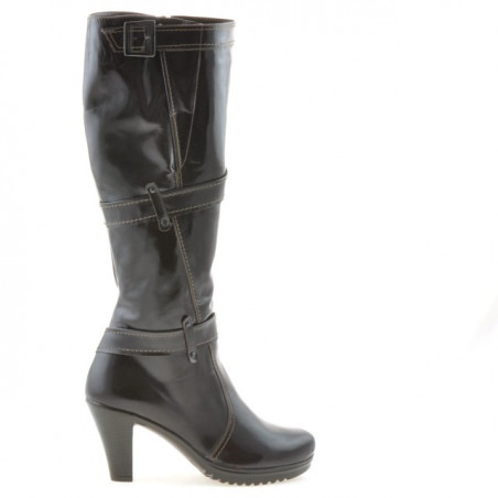 Stivali donna 229 laccati caffè