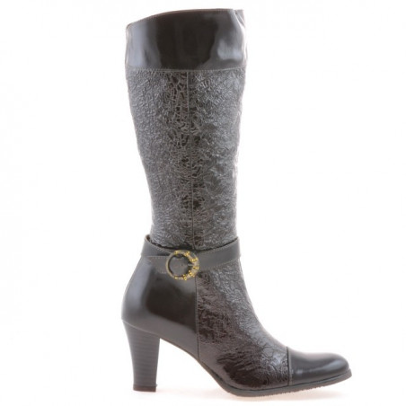 Stivali donna 017 crep vernice caffè