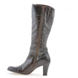 Stivali donna 017 crep vernice caffè