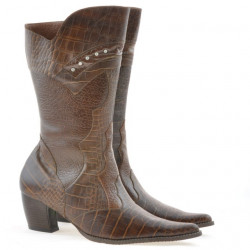 Stivali donna 298 coccodrillo cognac