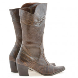 Stivali donna 298 coccodrillo cognac