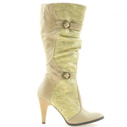 Stivali donna 008 coccodrillo beige