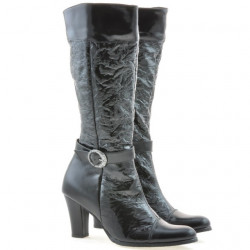 Stivali donna 017 crepe vernice nero